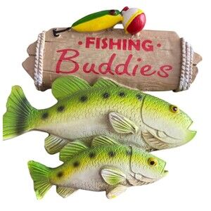 The Christmas Shoppe Fishing Buddies Ornament - NEW - 3.5" Tall